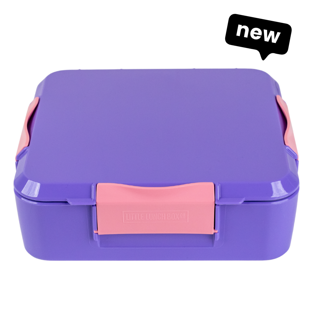Eco One Durable and Reusable 3 Sections Collapsible Bento Lunch Box Purple